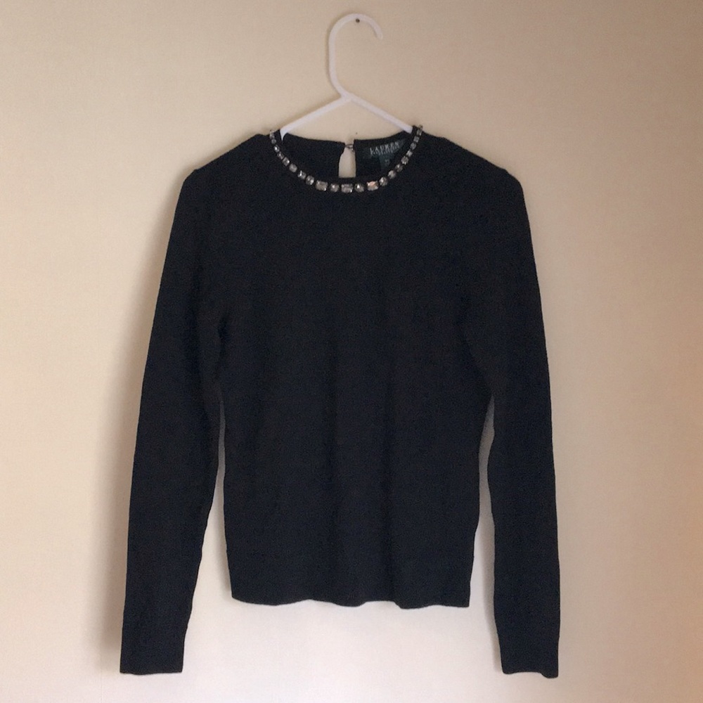 100% Wool Ralph Lauren Jewel Detailed Sweater